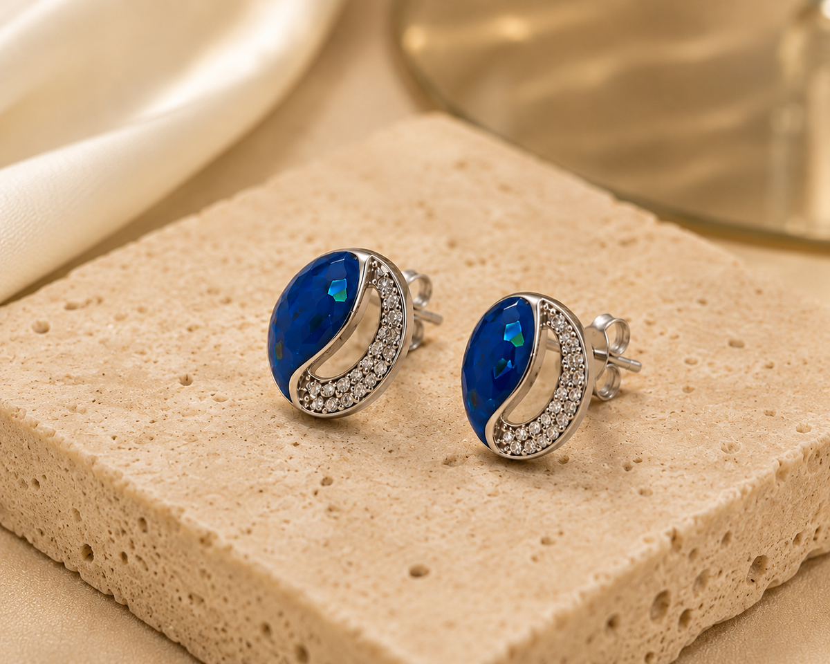 Celeste Crescent Studs