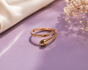 Émeraude Serpent Ring- Rose Gold