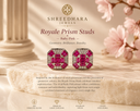 Royale Prism Studs – Ruby Pink