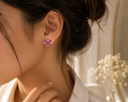 Royale Prism Studs – Ruby Pink