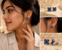 Royale Prism Studs – Sapphire Blue