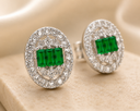 Émeraude Halo Studs