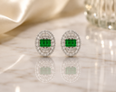 Émeraude Halo Studs