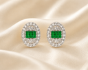 Émeraude Halo Studs