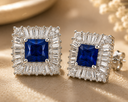 Blue Square Statement Studs