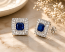 Blue Square Statement Studs