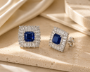 Blue Square Statement Studs
