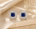 Blue Square Statement Studs