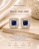 Blue Square Statement Studs