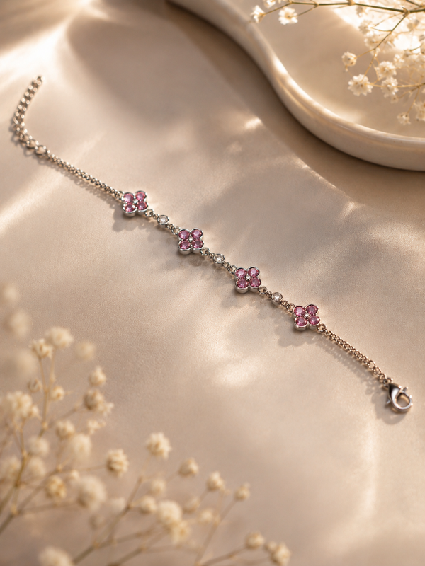 Rosé Fleur Bracelet-Pink
