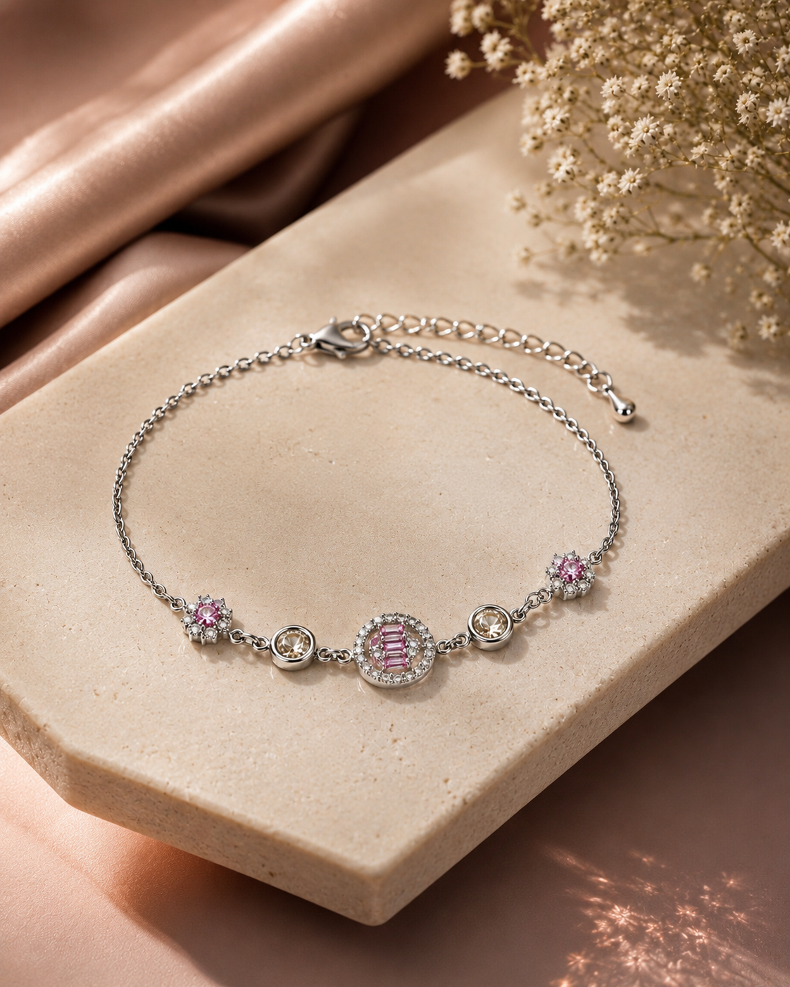 Halo Blossom Bracelet-Pink