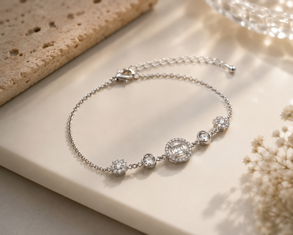 Halo Blossom Bracelet-White